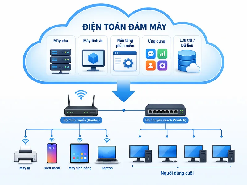 Những mô hình dịch vụ điên toán đám mây phổ biến