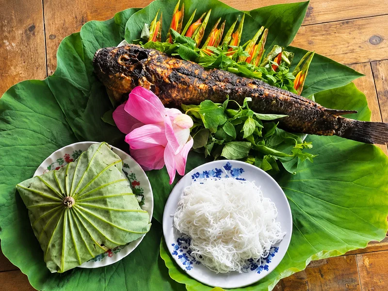 Ẩm thực Đồng Tháp nổi bật với món từ sen, cá đồng, hủ tiếu Sa Đéc và đặc sản mùa nước nổi.